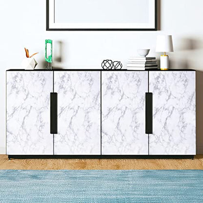 Arthome White Marble Contact Paper - Peel and Stick Wallpaper - Self-Adhesive & Removable Wall Paper for Furniture Desk, Kitchen Countertop, Cabinet, Shelf Liner, Wallcovering, (17"x120") - color: White Marble, size: 17" x 120"