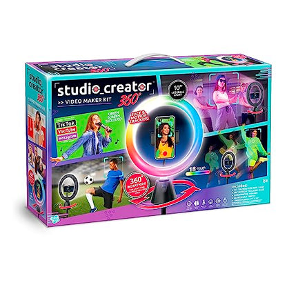 Canal Toys Studio Creator 360 Video Maker Kit, Green Screen and Tripod, Face and Motion Tracker, 10" Light Ring - style: 360 Video Maker