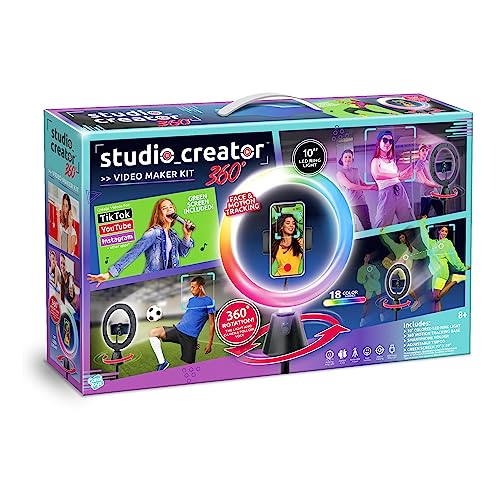 Canal Toys Studio Creator 360 Video Maker Kit, Green Screen and Tripod, Face and Motion Tracker, 10" Light Ring - style: 360 Video Maker