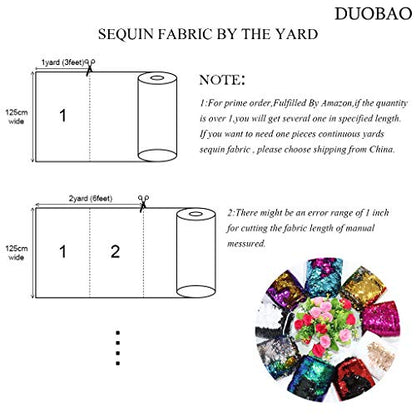 DUOBAO Rainbow to Silver Mermaid Fabric by The Yard Two Tone Sequin Glitter Fabrics Sequence Reversible Unique Quality Material Mesh Sequins for Tablecloth Table Runner Backdrop - color: Rainbow to Silver, size: 1 Yard
