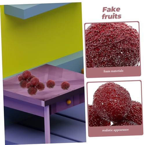 6Pcs Simulation Waxberries Realistic Fake Fruit Decorations for Party Table Decor Home Kitchen Simulated Waxberries Props for Photography and Event Styling