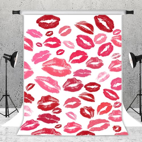 Leyiyi Sexy Lips Backdrop 10x15ft Photography Background Valentine's Day Fashion Make Up Kiss Bridal Shower Wedding Party Banquet Girls Baby Shower Photo Portrait Video Props - size: 10x15ft