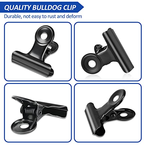 30 Pack Bulldog Clips 1.25 Inches Small Hinge Paper Clips Metal Hinge Clips for Crafts, Food Bags, Drawings, Photos at Home Kitchen & Office Usage, Black, 31mm - color: Black, size: 31mm