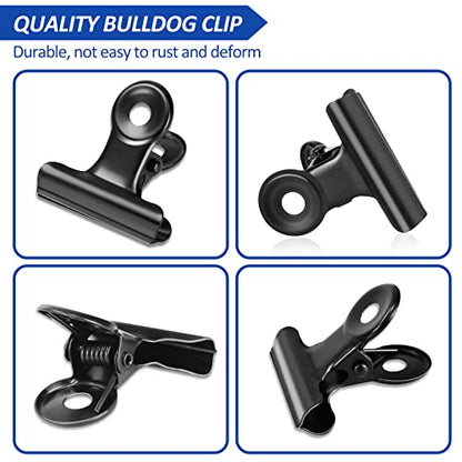 30 Pack Bulldog Clips 1.25 Inches Small Hinge Paper Clips Metal Hinge Clips for Crafts, Food Bags, Drawings, Photos at Home Kitchen & Office Usage, Black, 31mm - color: Black, size: 31mm
