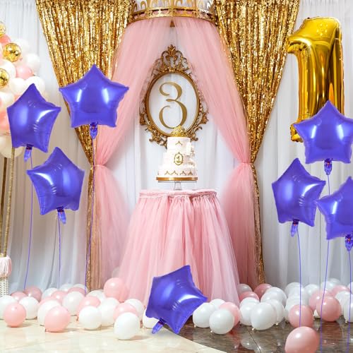 20 Pcs Purple Star Balloons,18 Inch Star Foil Balloons,Stars Shaped Balloon Mylar Helium Balloon for Birthday Party Anniversary Wedding Baby Shower Decorations (Purple) - color: 18inch-purple