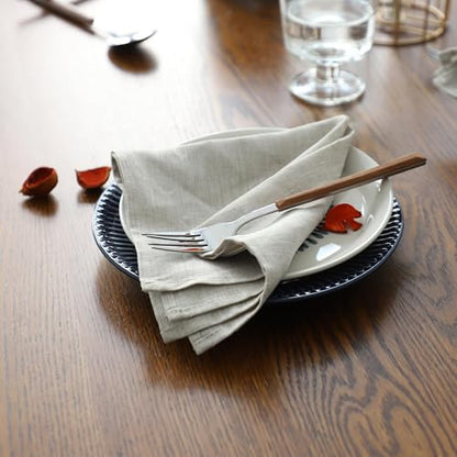 Simple&Opulence Linen Napkins Set of 6 – 100% Pure Linen Napkins for Spring, Easter, Mothers Day,Wedding, Party, Everyday Use Machine Washable and Reusable 14" x 14" Linen - color: Linen, size: Napkin(14"×14")