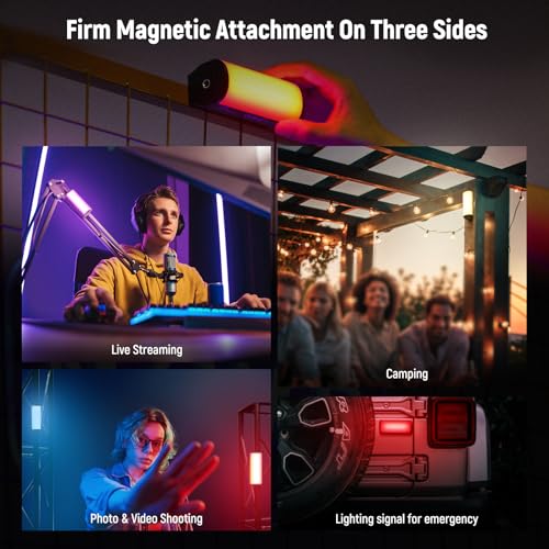 NEEWER Basic Magnetic Handheld Light Wand with Desk Tripod, 360° Full RGB Mini LED Video Tube Light Stick, 2500mAh Battery 2500-8500K Dimmable Lighting for Studio Camera Photography Recording, TL96RGB