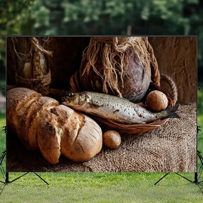 5x7ft Photography Backdrop Bread Fresh Fish loafs Pictures Photo Backdrop Photography Background for Photoshoot Portrait Video Party Photo Studio Prop Booth - color: Color9
