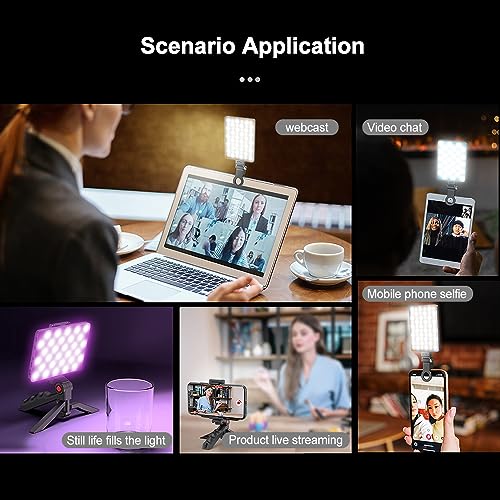 Mini LED Video Light, LED Light Two Color Dimmable 78 LED Beads 24 FX Lighting Effects Video Light for Photography, Live Streaming, Selfies, Video Production (with LCD