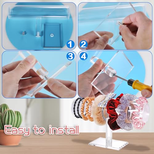 TENINYU Hovering T-Bar Bracelet Necklace Earring Bangle Pendants Anklet Tower Watch Key Jewelry Display Stand for Home Organization (Clear) - color: Clear