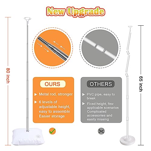 Chamvis 2 Set Balloon Column Kit - 6.56 feet Balloon Column Stand with Base for Baby Shower, Birthday Party, Graduation, Wedding Kids Party Centerpieces Decorations - style: Column