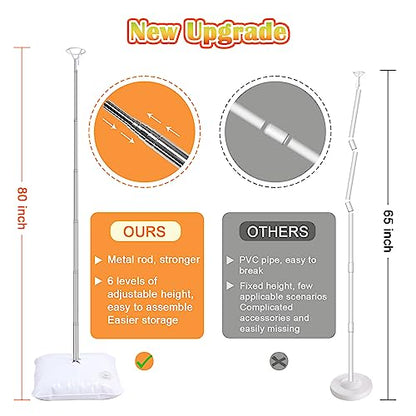 Chamvis 2 Set Balloon Column Kit - 6.56 feet Balloon Column Stand with Base for Baby Shower, Birthday Party, Graduation, Wedding Kids Party Centerpieces Decorations - style: Column