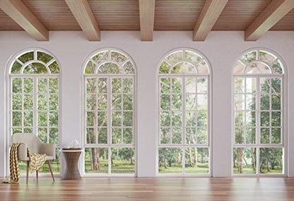 Yeele 10x6.5ft Business Office French Sash Window Backdrop Living Room Sofa Wooden Floor Photography Background Interior Room Modern Apartment Video Conferencing Photo Studio Props