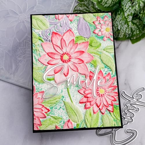 Briartw 3D Embossing Folder for Card Making Adding Textured Detail to Paper Crafting 6.3x4.5inch Clear Texture Plate Perfect for Heavyweight Cardstock (≥250gsm/92lb),Blooming Flowers Texture Template - color: Blooming Flowers