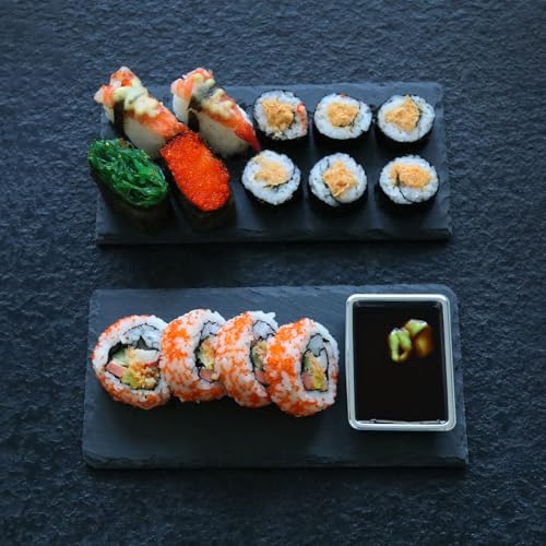 13 Pack 4 x 8 Inch Slate Cheese Boards, Black Rectangle Slate Charcuterie Boards, Natural Charcuterie Stone Plates for Parties, Gifts, and Special Events, Cheese, Sushi, Food. - size: 13 Pack 4 x 8 Inch