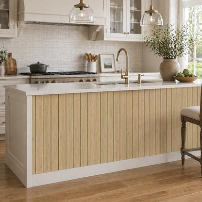 VEELIKE Tan Birch Slat Wall Panels Peel and Stick 3D Wood Grain Wall Panel 17''x118'' Self Adhesive Faux Wood Panels Sound Proof Foam Slat Paneling for Accent Walls Ceiling Bedroom Living Room Renters - color: Tan Birch, size: 17''x118''