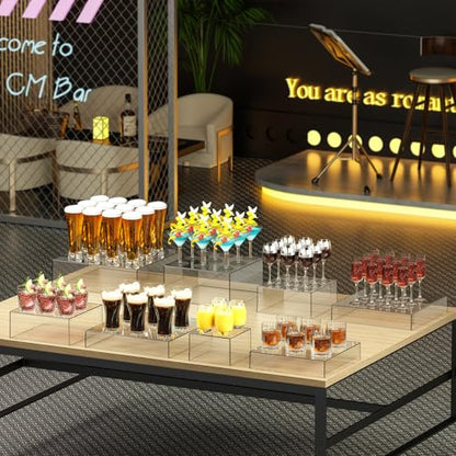 8 Pcs Clear Acrylic Boxes for Display as Buffet Risers and Stands, Food Risers for Party, Table, Stands, including 12", 11", 10.5", 9.5", 8.5", 7.5", 6.8", 5" (Extra Large, 8Pcs, Clear) - size: Extra Large, 8Pcs, Clear