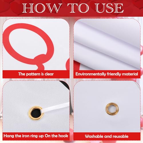 Aurelema 2m Large Valentine's Day Photo Booth Props Party Decoration Stand Poker Player Cards Backdrop Red Heart Cutout Valentine's Day Background for Photoshoot Wedding Birthday Bridal Shower