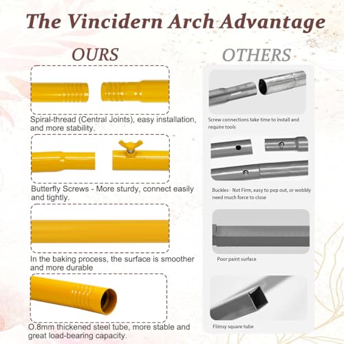 Vincidern 7.2 ft Balloon Arch Backdrop Stand Gold, Wedding Arch for Birthday Party, Bridal Baby Showers, Wedding Ceremony Arch Frame Metal - size: 7.2FT