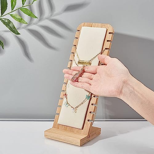 Necklace Display Stands for Selling Necklace Holder Necklace Display Storage Jewelry Display Storage Set 3PCS (Beige) - color: Beige