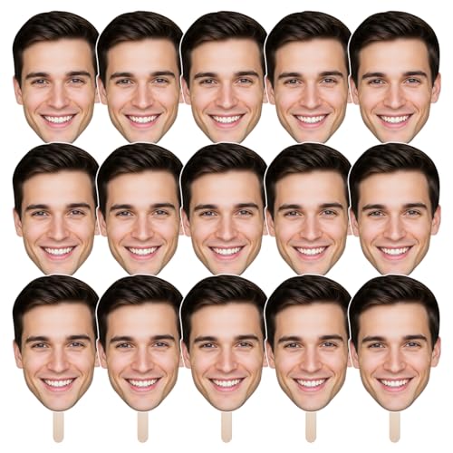 15PCS Custom Big Head Cutouts on a Stick, 6'' to 36'' Personalized Bulk Photo Signs for Weddings, Birthday Parties, Sport Events, and Celebrations Decoration, Corrugated Plastic - color: 15 Pieces