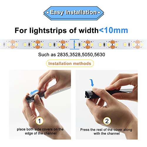 VST LED Channel, V Shape Led Diffuser Channel, LED Aluminum Channel with Black Cover, End Caps and Mounting Clips for LED Strip Light in Home Lighting(6pack 1 ft) - color: Black & Black, size: 1ft 6