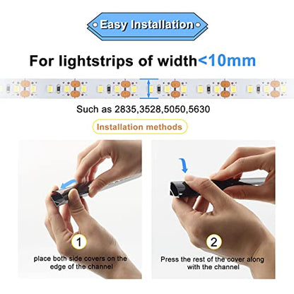 VST LED Channel, V Shape Led Diffuser Channel, LED Aluminum Channel with Black Cover, End Caps and Mounting Clips for LED Strip Light in Home Lighting(6pack 1 ft) - color: Black & Black, size: 1ft 6