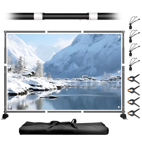 10 x 8FT Backdrop Banner Stand, Heavy Duty Adjustable Photo Background Support Frame Kit, Step and Repeat Stand for Photo Booth, Parties, Exhibition, Trade Show, Wedding - color: Black, size: 8x10ft