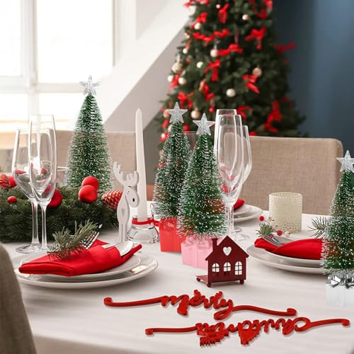 Mini Christmas Tree with Lights, 4 Pack Tabletop Christmas Tree with Lights for Christmas Decorations Indoor Xmas Holiday Party, Christmas Centerpieces for Tables New Year Decoration - color: 4 Pack