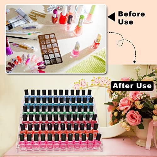 Acrylic Nail Polish Organizer Rack, 6 Tier Holder Stand, Paint Rack Gel Nail Polish Shelf Display, Sunglass Organizer, Essential Oils Storage Shelf, Holds Up to 72 Bottles - size: 6 Tiers