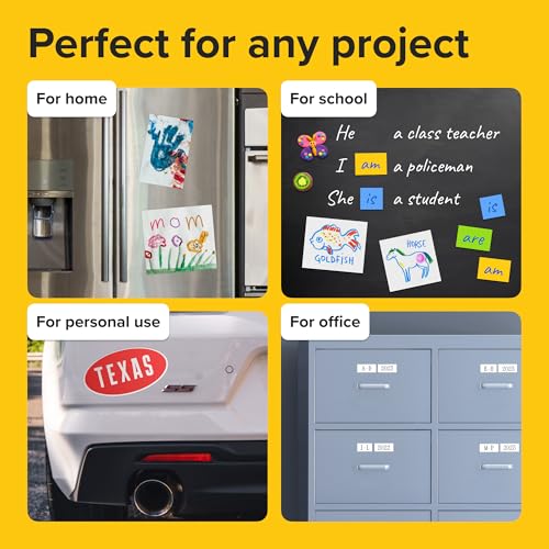 Strong Self-Stick Adhesive Magnetic Sheets 5 Pcs (4x6/10x15cm) & 5 Pcs (8"x10"/20x25cm) – Magnet Stickers, Labels, Science Education Magnets, Teacher Must Have, Office - size: 4x6" & 8x10" 16 mils