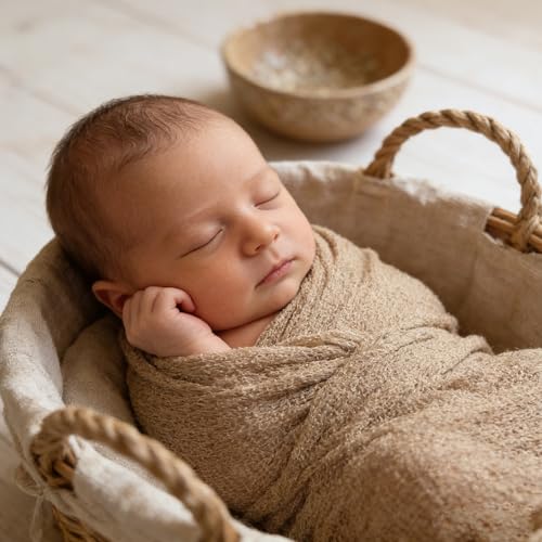 D&J DON&JUDY Long Newborn Ripple Wrap Photography Props Stretch Wrap Baby Shoot Posing Costume Outfit Knitted Camel Professional Poser …