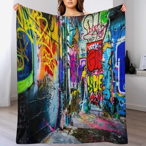 Colorful Graffiti Throw Blanket Abstract Art Creative Colorful Blanket for Sofa Bed Couch Chair Or Dorm 30"x40" - color: Style-4, size: 30"x40"