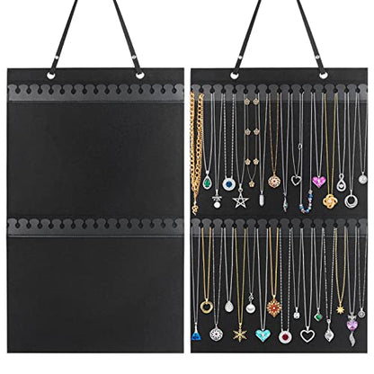 Caffox Hanging Necklaces Holder, Large Jewelry Organizer for Necklaces, Bracelets, and Ankles, Necklaces Display Storage Hanger for Wall, Closet and Door - style: Necklaces Holder