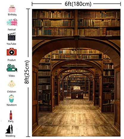 6X8ft Wizard School Backdrop Magic Library Photography Background for Portrait, Wedding, Newborn, Children, Party & Product Photography - size: 6X8ft