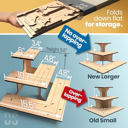 DS THE DISPLAY STORE Corner Natural Wooden Tiered Display Stand for Vendor Events, Display Shelves for Craft Shows, Farmers Market, Tradeshows, Earring Display, Card and Sticker Stand, Candle display - color: Natural