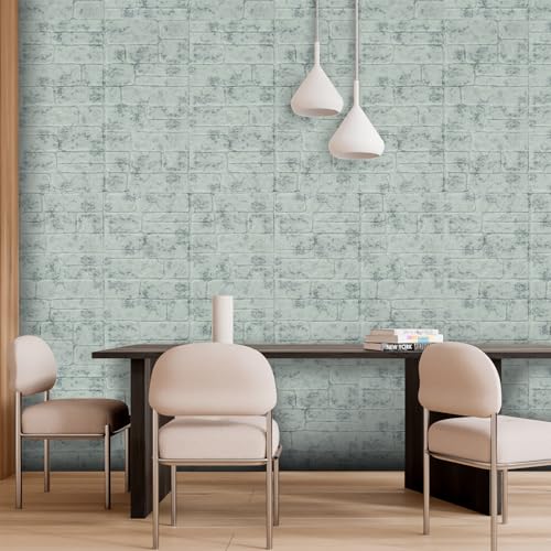 YU LI 3DH 3D Wall Panels Peel and Stick Faux Stone Wall Panel Blue 20-Pack Faux Brick Self-Adhesive Wallpaper 3D Foam Brick Wallpaper - color: Blue, size: 20PCS