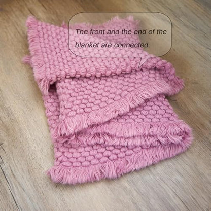 Zeroest Baby Photography Props Basket Braid Wool Wrap Newborn Photo Shoot Baskets Filler Posing Stuffer Background Blanket (Cmeo Brown) - color: Cmeo Brown