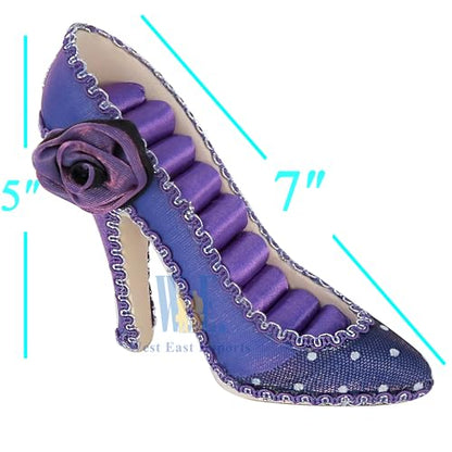 Ring Holder High Heel Shoe Design Fashion Jewelry Organizer Display Birtyday Gift (Pur) - color: Pur