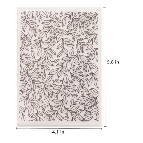 Vine Leaves Background Pattern Plastic Embossing Folder, 3D Textured Impressions Lace Leaf Background Embossing Folder Template for Card Making Scrapbooking Paper Craft Album Stamps DIY Décor - color: Vine Leaves Lace Leaf