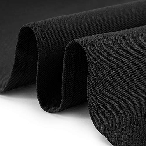 Lann's Linens - 120" Round Premium Tablecloth for Wedding/Banquet/Restaurant - Polyester Fabric Table Cloth - Black - color: Black, size: 120" (Round)