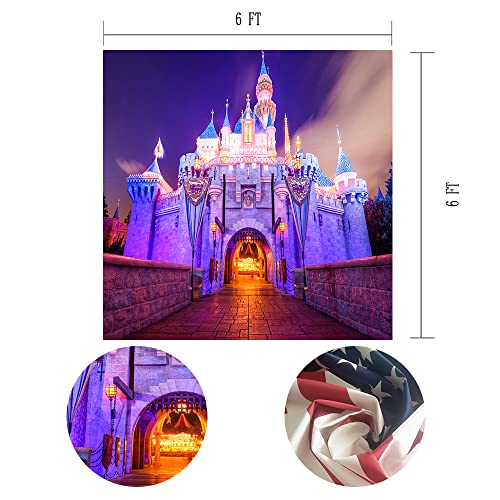 6x6Ft Fantasy Castle Night Scene Backdrop for Children Birthday Party Photo Video Studio Props LSME1596 - size: 6x6Ft
