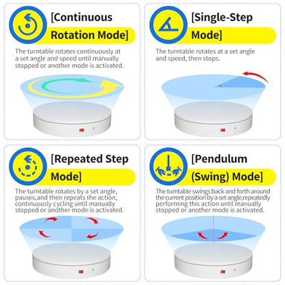 15.8In Remote Motorized Electric Turntable Rotating Display Stand Rotating Platform Photography Turntable motorized lazy susan base giratoria para for Photography,3D Scanner,(Load Range:132~400lbs) - size: 15.8inch/White/400Lbs Load