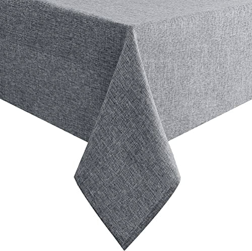 Hiasan Faux Linen Square Tablecloth - Wrinkle and Stain Resistant Washable Table Cloth for Kitchen Dining Room Holiday Table Cover for Party Dinner, Grey, 30 x 30 Inch - color: Grey, size: 30" x 30" (Square)