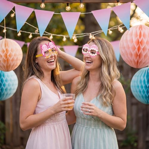 Pajean 36 Pcs Axolotl Party Decorations Eyeglasses Pink Axolotl Themed Paper Glasses Decor Salamander Photo Booth Props Frame for Birthday Pink Baby Shower Salamander Party Decoration Gift - style: Axolotl