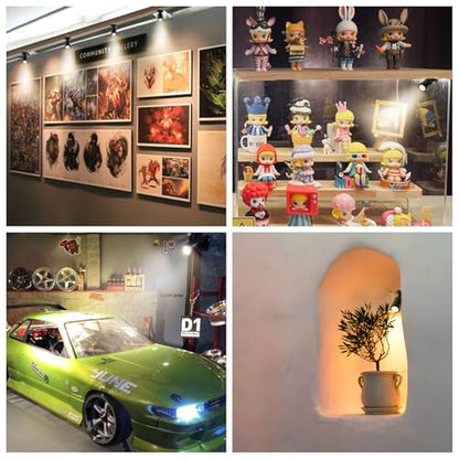 Taysing LED Spot Light Indoor Little Mini Spotlight Accent Lights for Display, Paintings, Pictures, Plants, Jewelry, Shelves, Cabinets, Posters, Showcase(Soft White-2 Pack Push Switch) - color: Soft White-2 Pack Push Switch