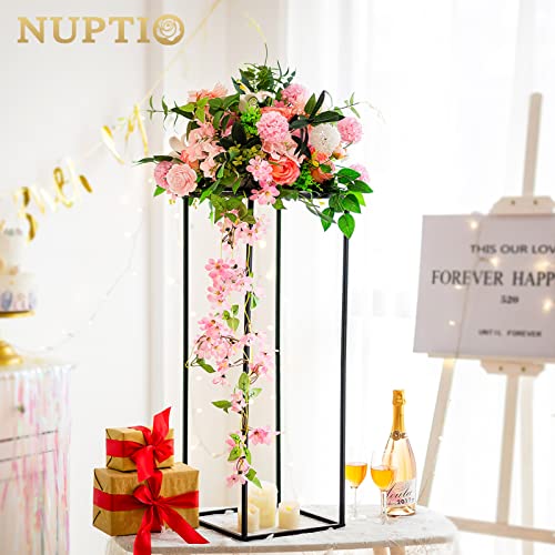 Nuptio Black Vase for Wedding Centerpieces - 2 Pcs 31.5 inch Tall Vases for Wedding Tables Home Party Decorations - color: Black, size: 31.5 inch - 2 PCS