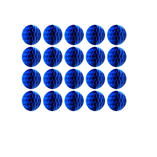 20pcs Honeycomb Flower Balls Party Honeycomb Balls Decoration Paper Flower Balls Tissue Paper Flower Ball Pom Poms Ball for Birthday Wedding Home Decor (6inch, Royal Blue) - color: Royal Blue, size: 6 Inch