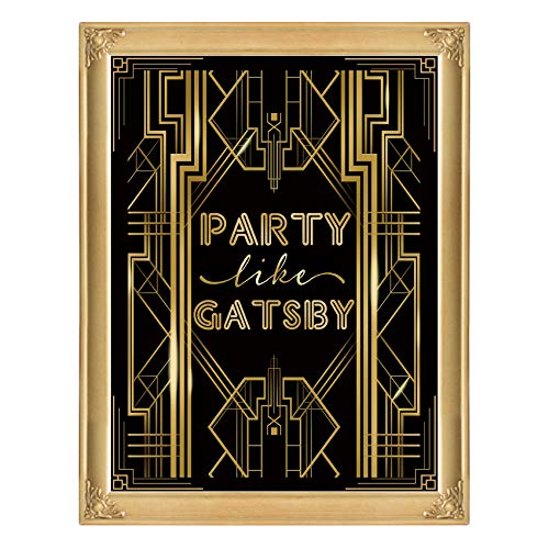 Roaring 20s Gatsby Harlem Nights Party Like Gatsby Poster Mugshot Photo Booth Props Sign 16x12inch A3 - color: Party Like Gatsby