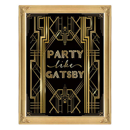 Roaring 20s Gatsby Harlem Nights Party Like Gatsby Poster Mugshot Photo Booth Props Sign 16x12inch A3 - color: Party Like Gatsby